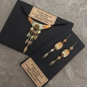 NWT Artisan Necklace & Earrings fr. Czechoslovakia